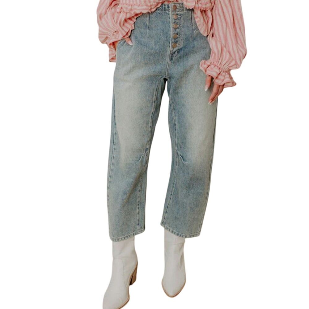Miou Muse‎ NWT Button Fly Barrel Jean Size Small